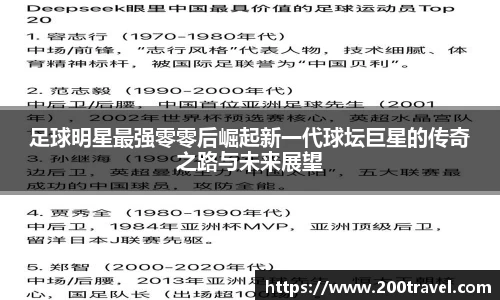 足球明星最强零零后崛起新一代球坛巨星的传奇之路与未来展望